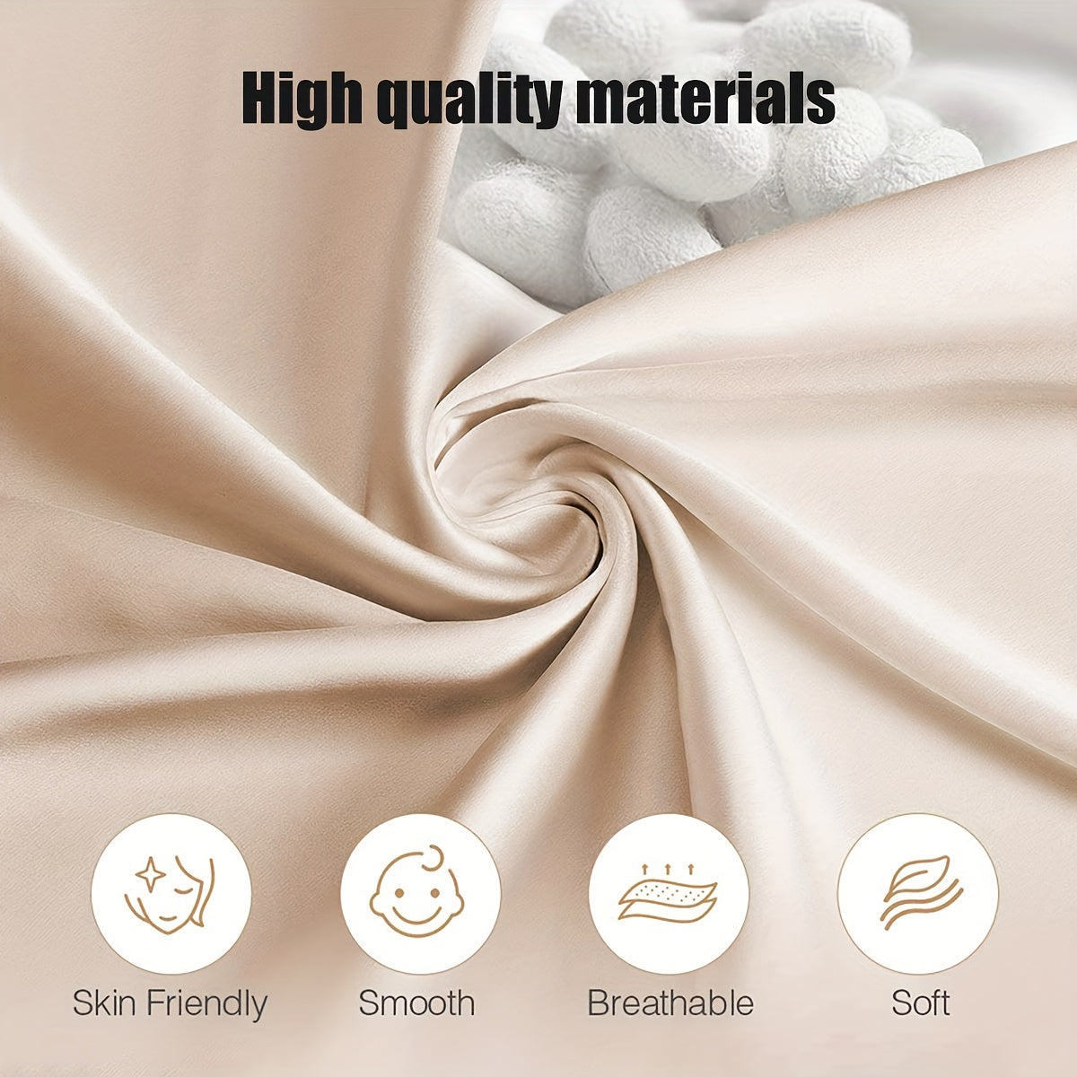 Set of Two Satin Pillowcases featuring an Elastic Band for Easy Installation. Made from Soft and Comfortable Fabric that is Gentle on Skin and Hair. Perfect for Home Bedroom Sleeping. Machine Washable with No Embellishments. Made from 100% Polyester.