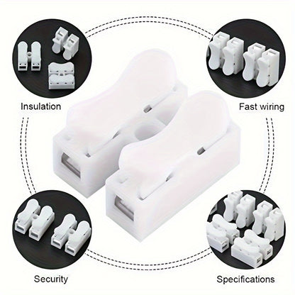 20/50 Quick Splice Wire Connectors - Easy, Safe & Insulated for Electrical Projects, White.