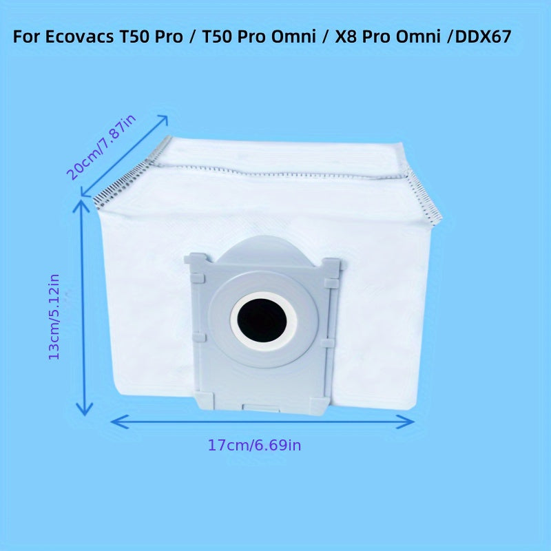 Набор из 10 высококачественных мешков для пыли для роботов-пылесосов Ecovacs и DEEBOT - подходит для моделей T50 Pro, T50 Pro Omni, X8 Pro Omni, DDX67