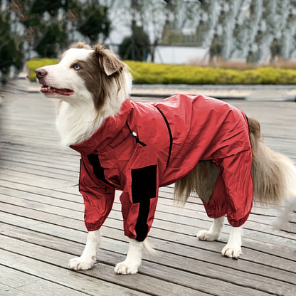 Winter dog jacket with fleece lining, windproof and waterproof, suitable for small to large breeds. Zip-up ski suit for pets.