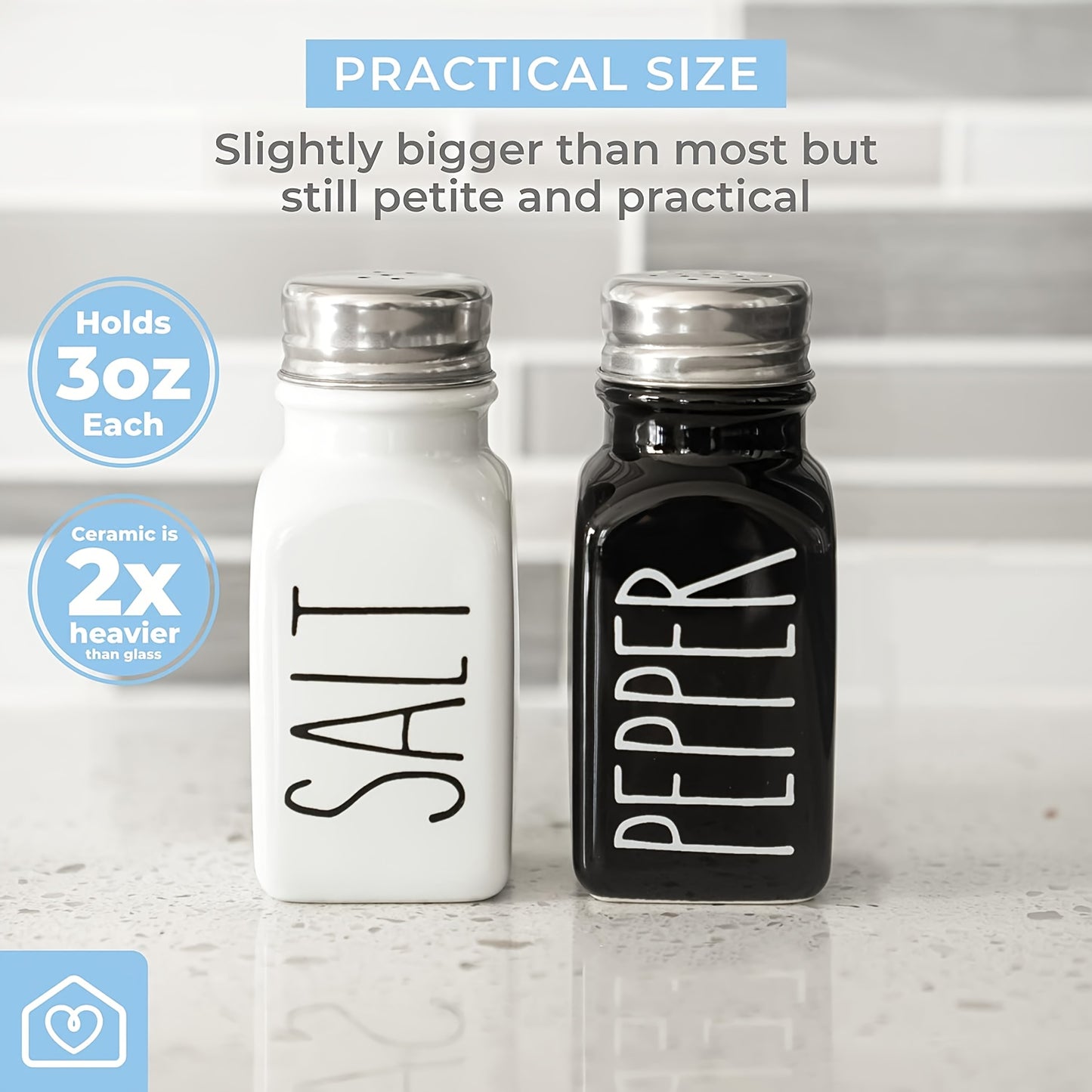 1 Set Ceramic Salt and Pepper Shakers, Seasoning Bottle, Spice Shakers - Perfect for Outdoor Picnics, BBQs, and Kitchen Decor - Ideal for Housewarming or Holiday Gifts