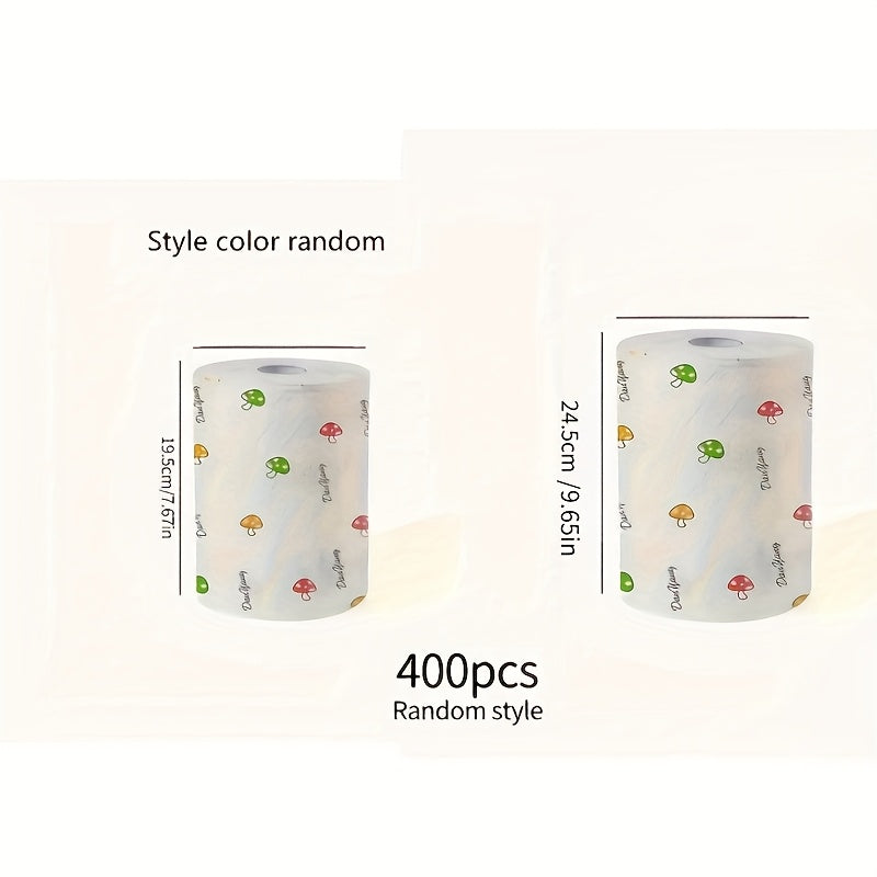 Kitchen Towel Roll with 400 Sheets - Can be Used Wet or Dry, Resistant to Oil, Ideal for Cleaning at Home, Made with Non-woven PET Fabric, Available in Various Styles, Convenient Lazy Wipes for Living Room Cleaning.