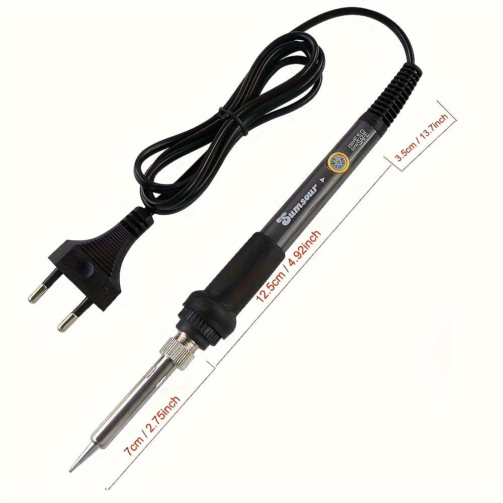 Adjustable temperature soldering iron for household electronic repair, 60W, 220V, internal heating.