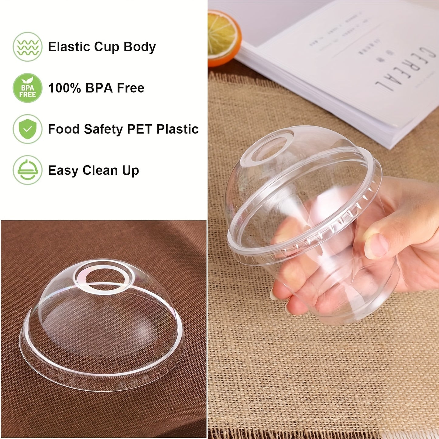 40 Crystal Clear Plastic Cups, perfect for desserts, parfaits, ice cream, cupcakes, parties, and gatherings. Durable PET material.