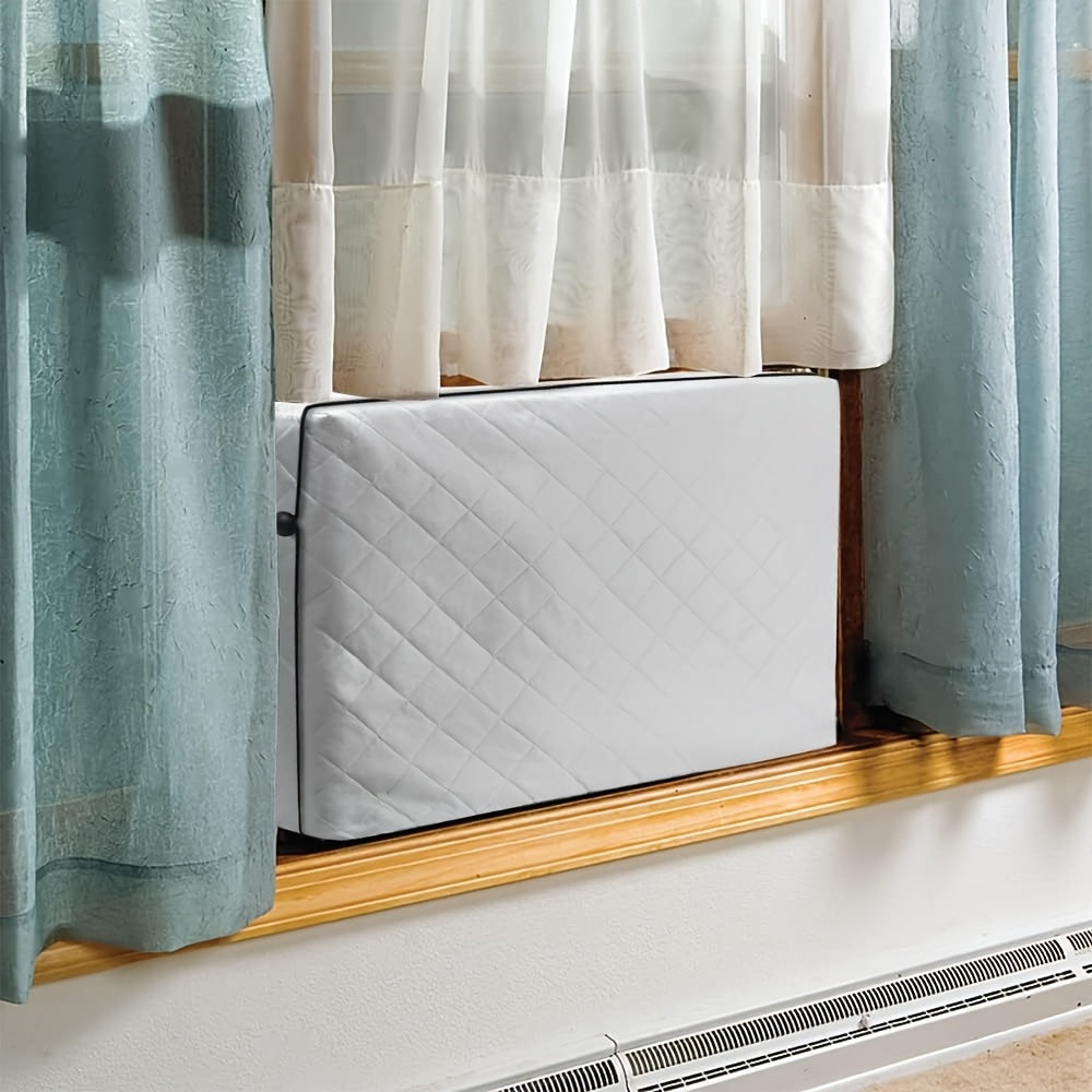 Protective Cover for Window Air Conditioner - Save Energy, Dual Layer Insulation with Adjustable Elastic Strap and Drawstring for Indoor AC Units