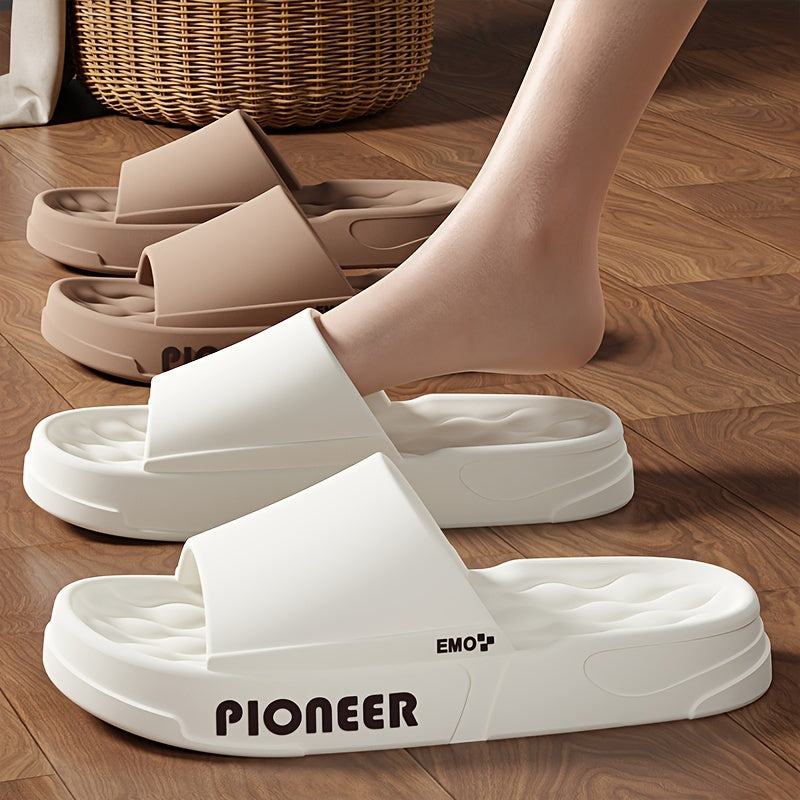 QUEEY HOME EVA Slides, All-Season Sports Style, Non-Slip Thick Sole Slippers, Hand Washable, for Home and Bathroom Use