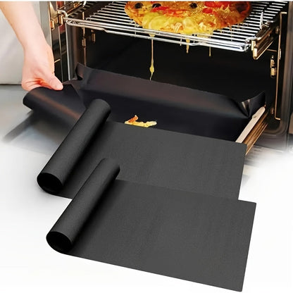 Set of 4 Reusable Non-Stick Cooking Mats - Heat Resistant, Easy to Clean Oven & BBQ Protectors for Healthy Cooking