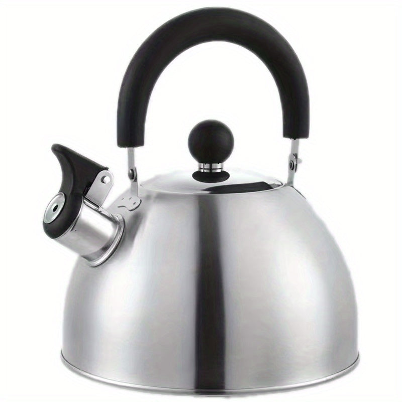 Stainless steel tea kettle with whistle, 1pc, 2500ml/84.55oz, suitable for multiple stove types - Reusable and easy to clean.