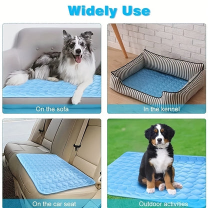 Breathable polyester pet bed for small to medium breeds, ideal for keeping dogs cool in summer.