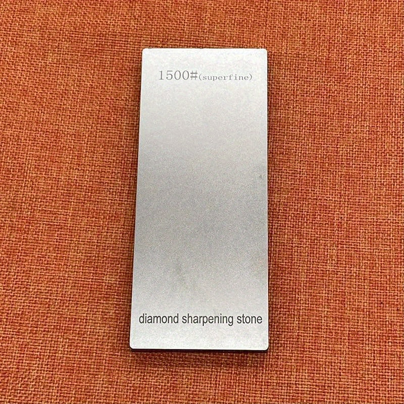 Professional metal whetstone system with diamond sharpening stones for knives. Includes grits of 1500#, 2000#, 2500#, and 3000#. Non-electric and suitable for kitchen cutlery. Perfect for chefs and outdoor use at home.