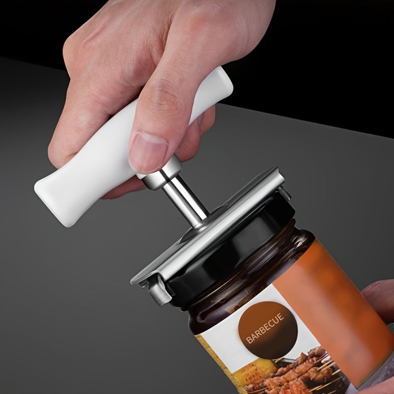 Stainless Steel Can Opener with Adjustable Gripper for Easy Jar Opening - Effortlessly Open Jars with Weak Hands - Ideal for Cooking and Everyday Use