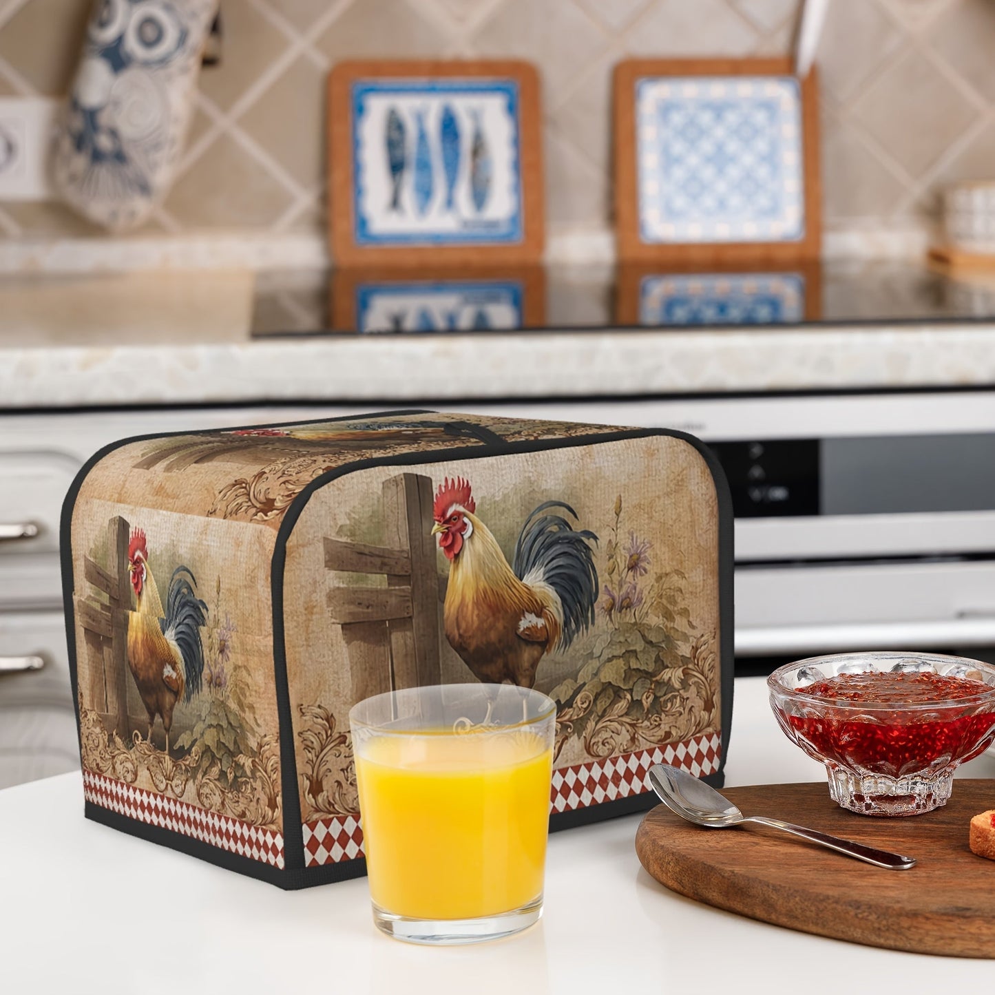 One piece of Vintage Rooster Print Toaster Cover and two pieces of Wide Slot Toaster Cover. These stylish covers are designed to protect your small kitchen appliances and keep them clean. They are easy to clean and a convenient storage solution for your