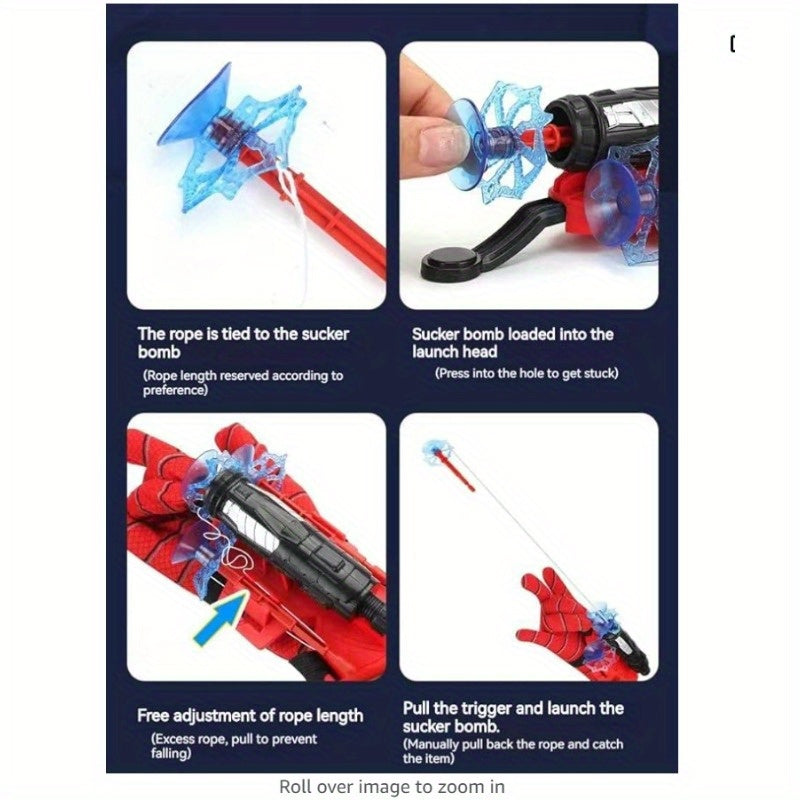 Advanced Spider Launcher Toy shoots soft darts and comes with spider web gloves.