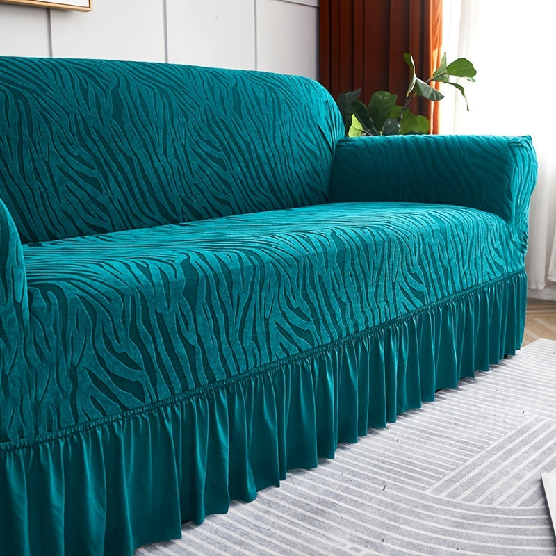 Stretch integrated sofa slipcover for home decor protection.