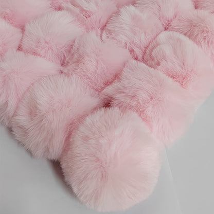 Set of 20 8cm Faux Rabbit Fur Pom Pom Keychains, Fluffy Balls attached to Elastic Loop for Hats, Keychains, Scarves, Gloves, Bags and other Accessories