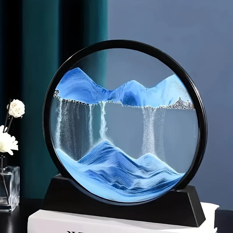 Dynamic Sand Art Dome - Glass tabletop decor for home and office, suitable for indoor and outdoor use without power.