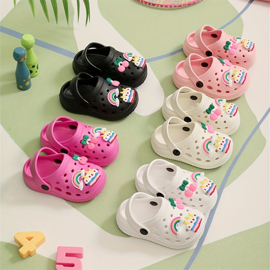 New girls' EVA hole shoes for indoor and outdoor wear. Available for summer activities at home and on the beach.