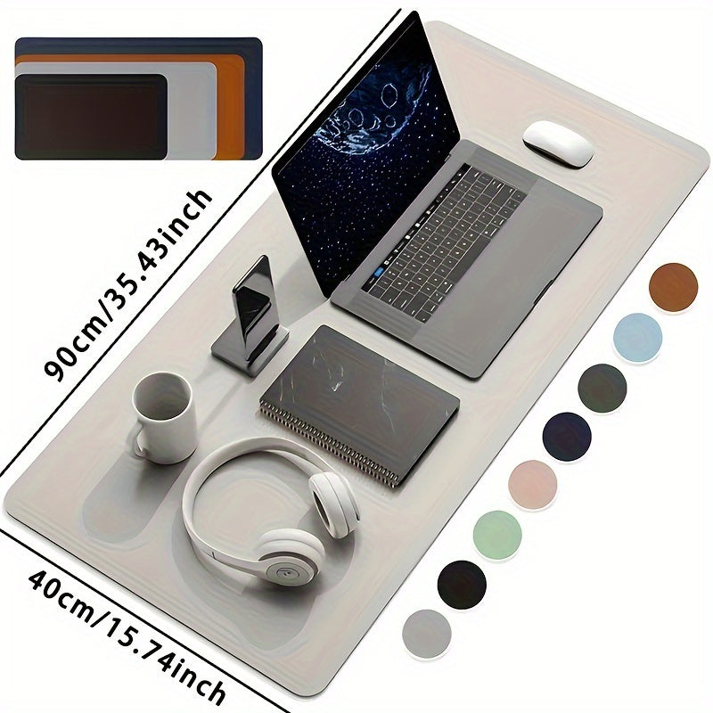 Large PU Leather Waterproof Desk Mat for Office with Gaming Mousepad and Keyboard Desk Pad