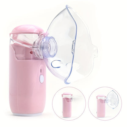 USB rechargeable handheld humidifier and facial steamer -- portable, fragrance-free moisturizing mist sprayer for home and office use, perfect beauty gift.