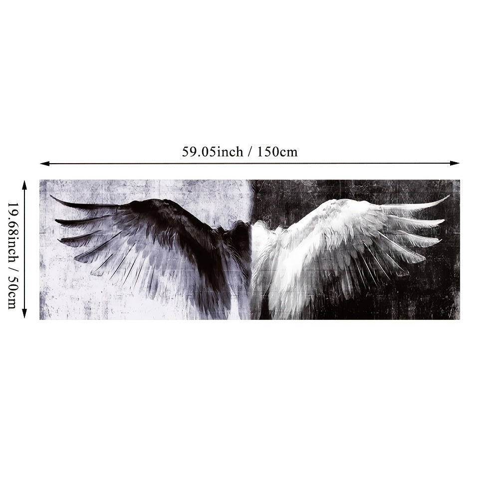 Modern black and white angel wings canvas art - Stunning decor for home and office