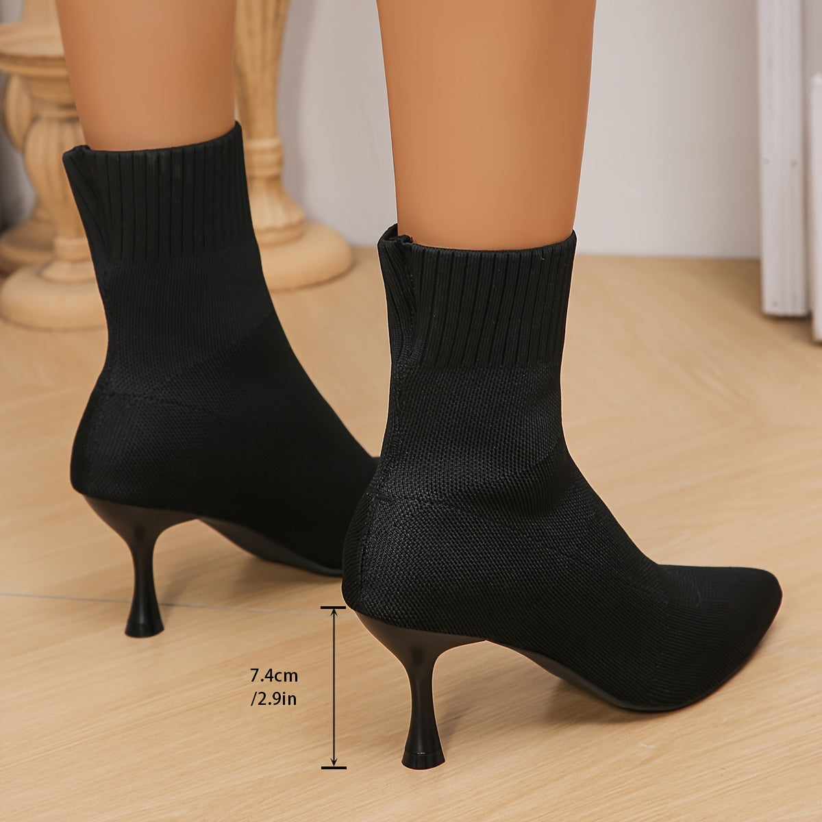 Stylish stiletto sock boots for women - ideal for work and casual wear, with pointed toe and high heel.