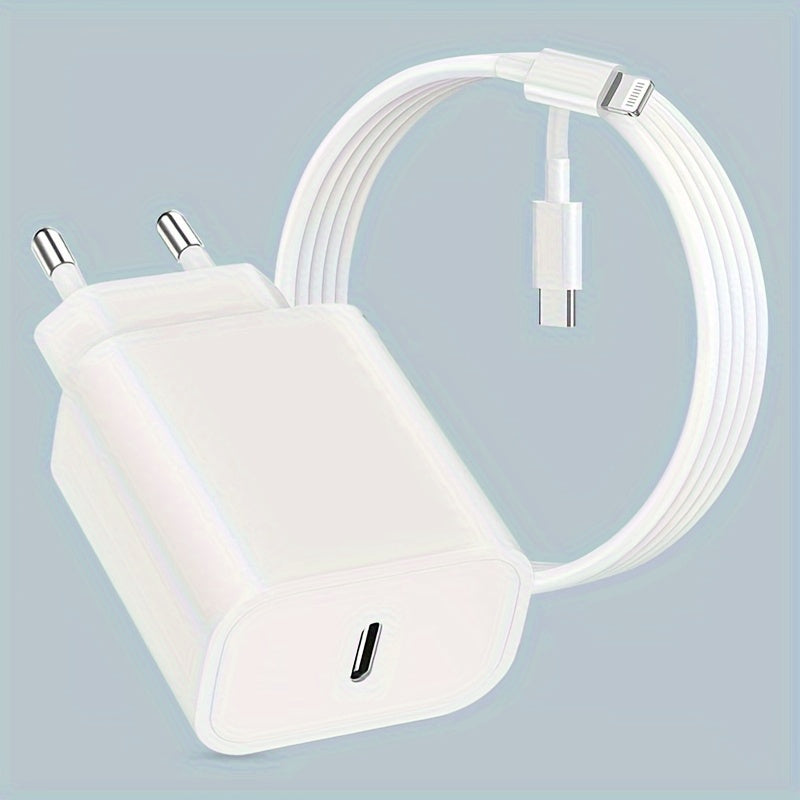 Ansty 10W USB-C Быстрая Зарядка для iPhone, iPad, Android - Европейская Стандартная Вилка, Белый, Готов к Путешествию.