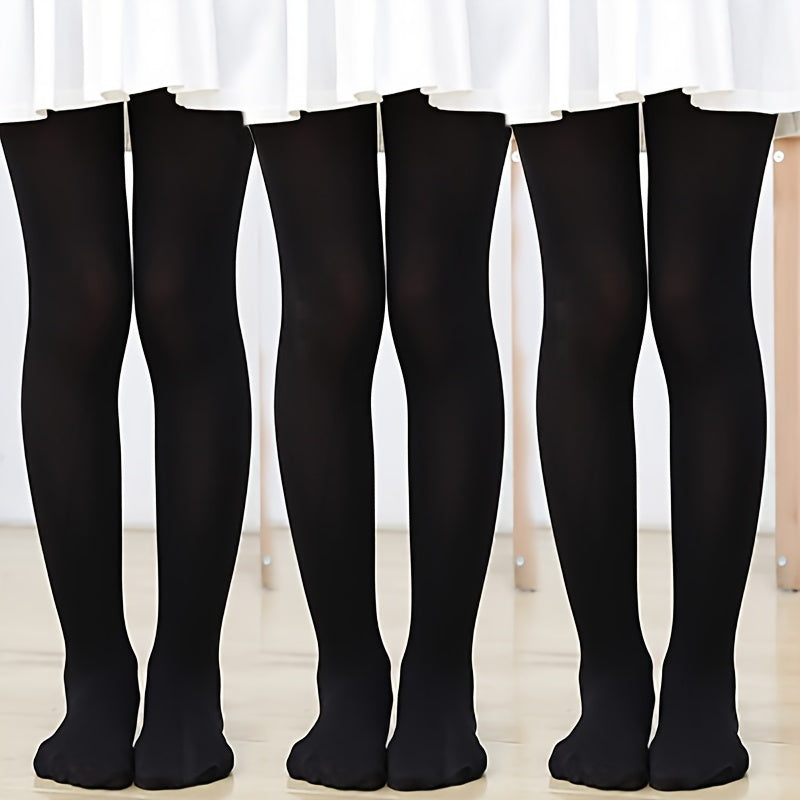 Girls' Velvet Soft Tights in White/Black/Nude, perfect for dance and casual wear. Hand wash only. Glossy finish, Nylon Spandex Blend.