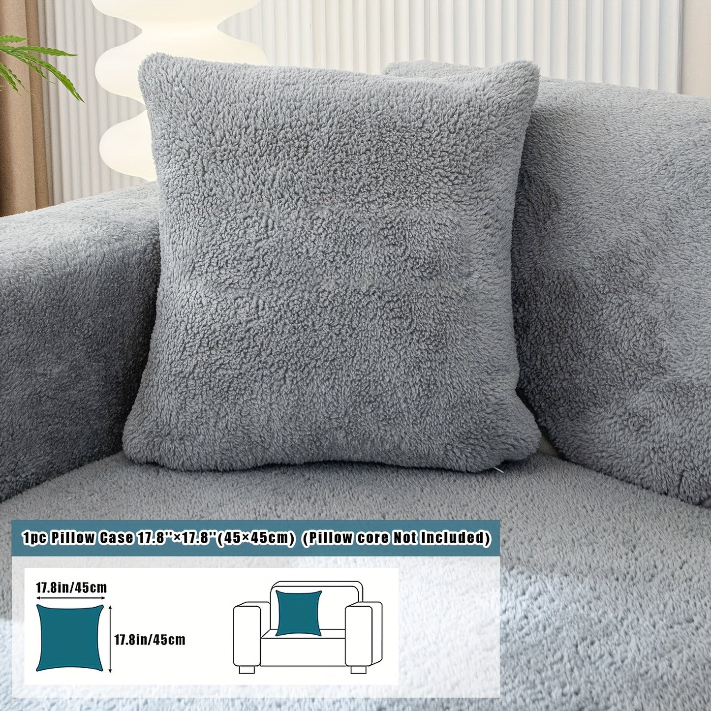 Thick Sherpa Fleece Sofa Slipcover for Pet-Friendly Protection and Comfort in Bedroom, Office, or Living Room.