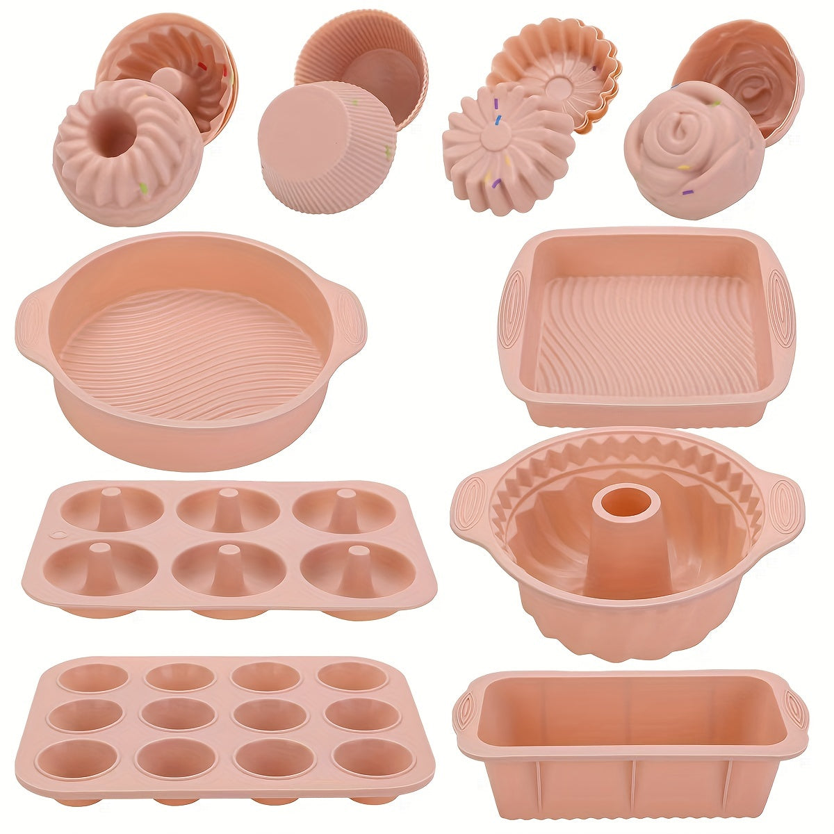 30-piece Silicone Baking Pan Set for Cakes, Cheesecakes, Donuts & More - Non-Stick, Heat-Resistant, Food Grade Kitchen Essentials