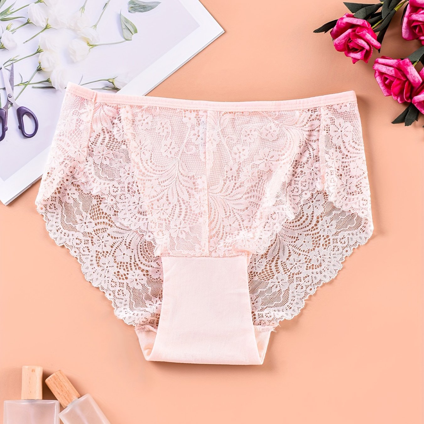 Comfy and breathable lace briefs for women.