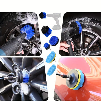 Car Polishing Sponge Pad Kit with 21 pieces, including Car Cleaning Tool Kit, Car Washing Cleaning Brush, Car Beauty Detail Brush, Car Washing Gloves, Car Polishing Pad, Car Steel Wire Brush, Cleaning Towel, and Car Cleaning Set Tools. This product does