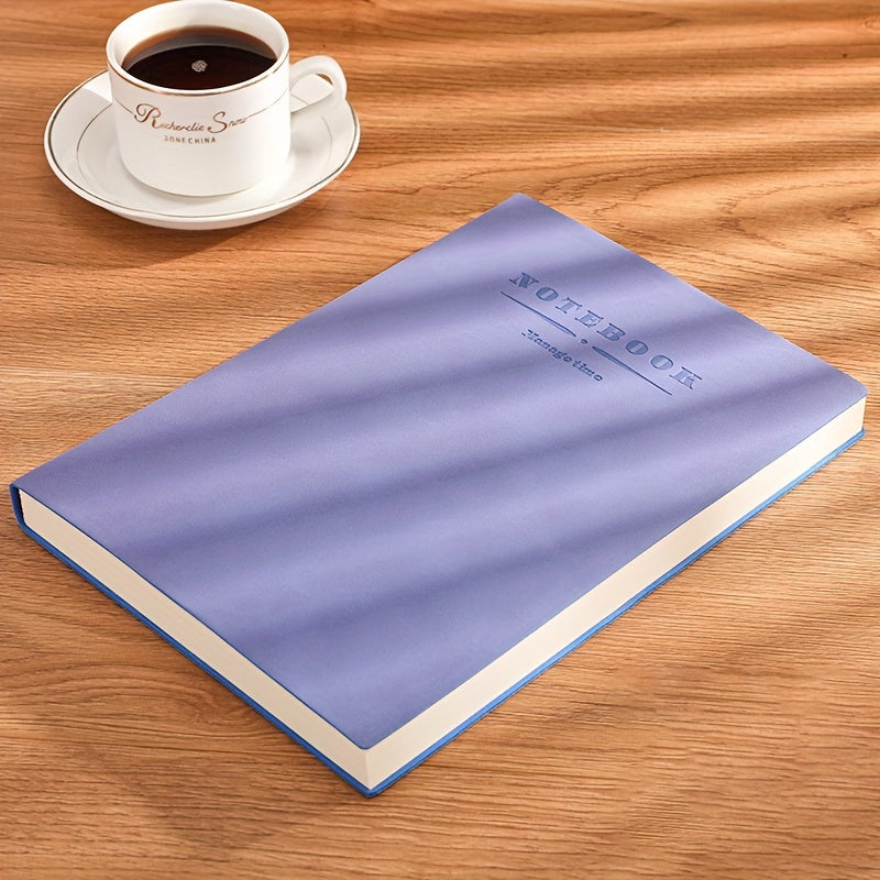 Personalized squared ruled soft leather notebook with bookmark is ideal for business meetings and academics.