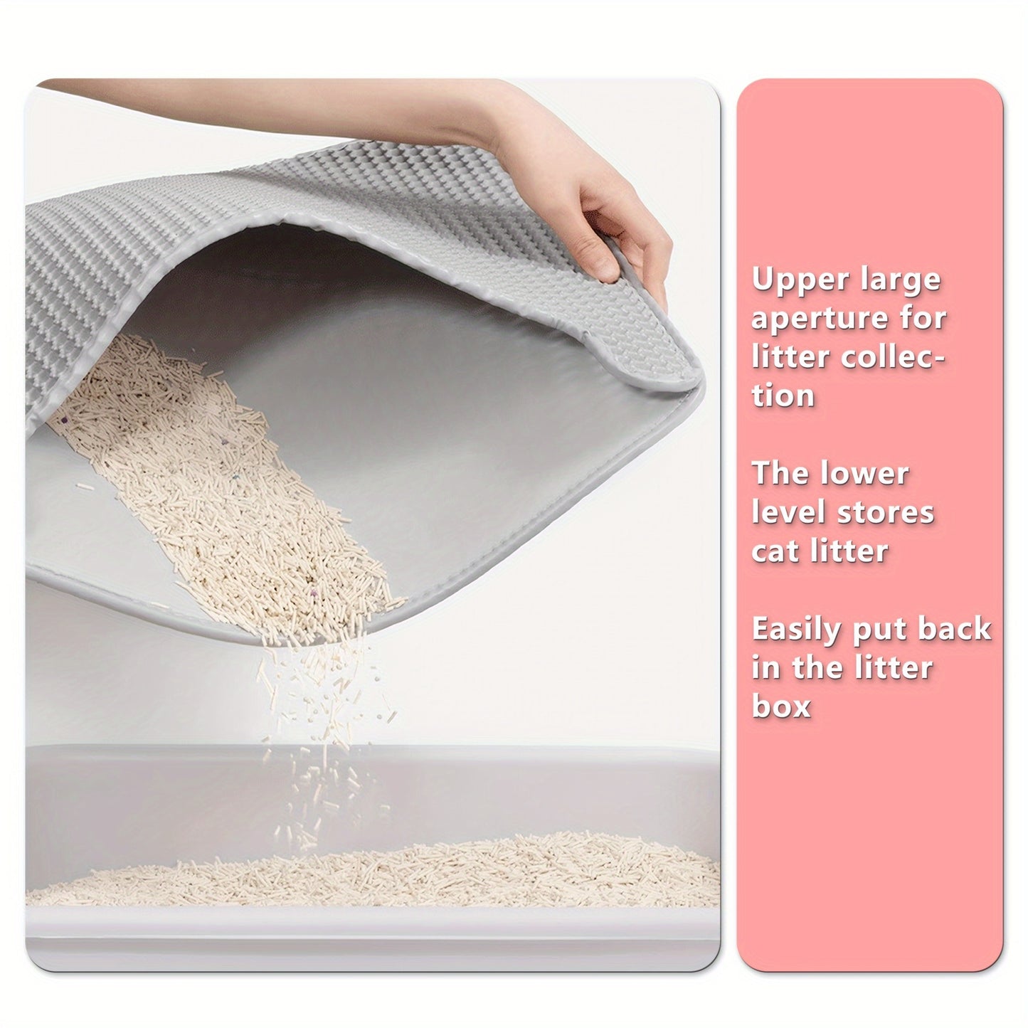 Cat litter mat designed to trap litter and control dust, easy to clean.