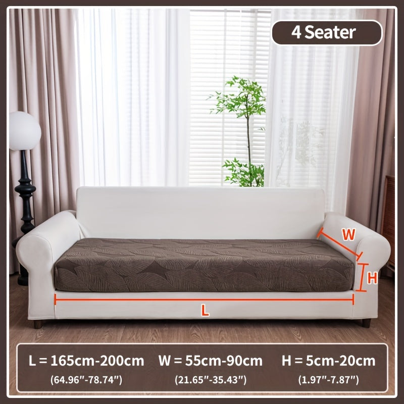 Waterproof elastic sofa cover suitable for all seasons, featuring a modern non-slip design for living room or office decor.