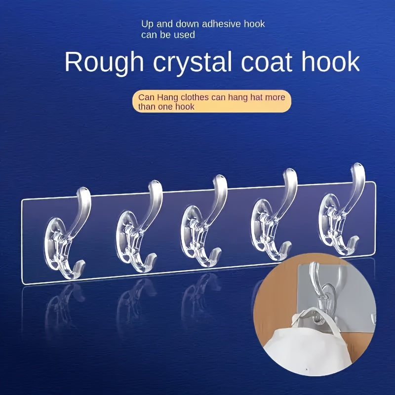 6-link hooks, sticky hooks, transparent seamless hooks with oil and water-resistant acrylic glue for various utility purposes.