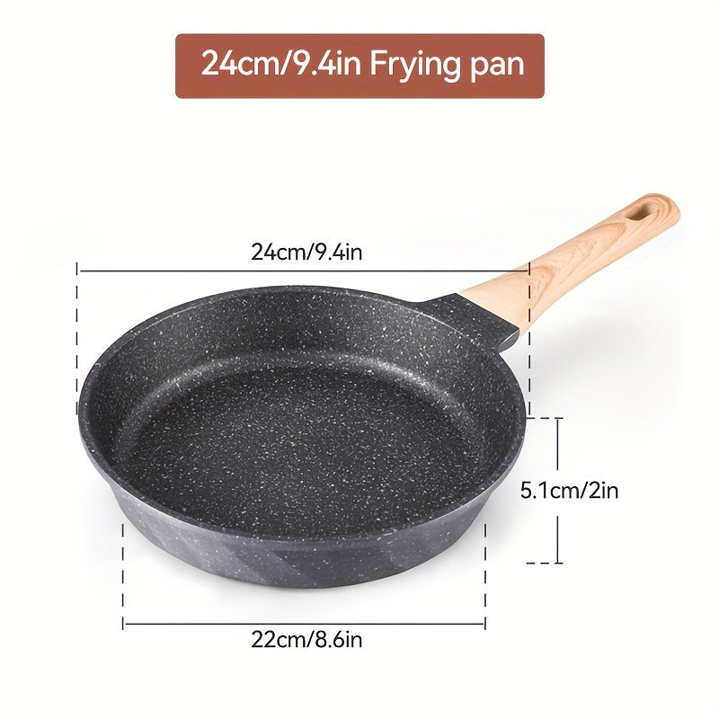 1 piece of Breakfast Pot and Pan Set, including an omelette pan and pancake steak pan, all designed with a non-stick coating for easy washing. Compatible with both electromagnetic and gas stoves.