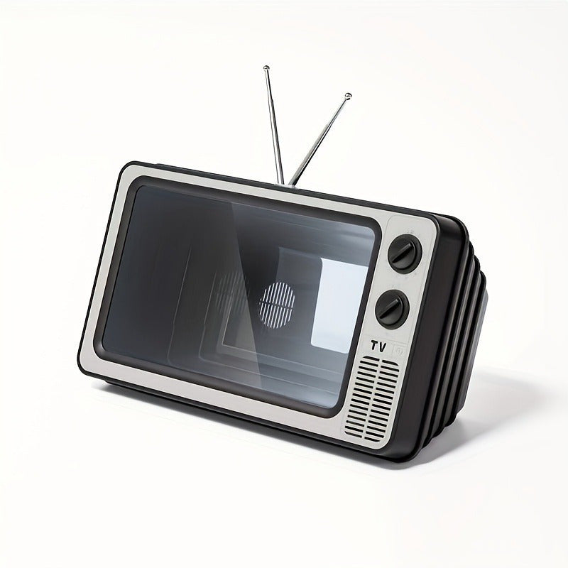 Get your hands on this Retro TV-Shaped Smartphone Screen Magnifier! With a plastic tilt head mount and stand-mounted design, this device requires no electricity. It's great for home decor and handcraft enthusiasts, making it a perfect gift for birthdays