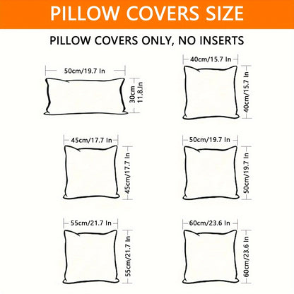 Luxurious pillow covers (45.72x45.72 cm) with zip closure, machine washable, made of polyester and spandex fabrics, perfect for any room.