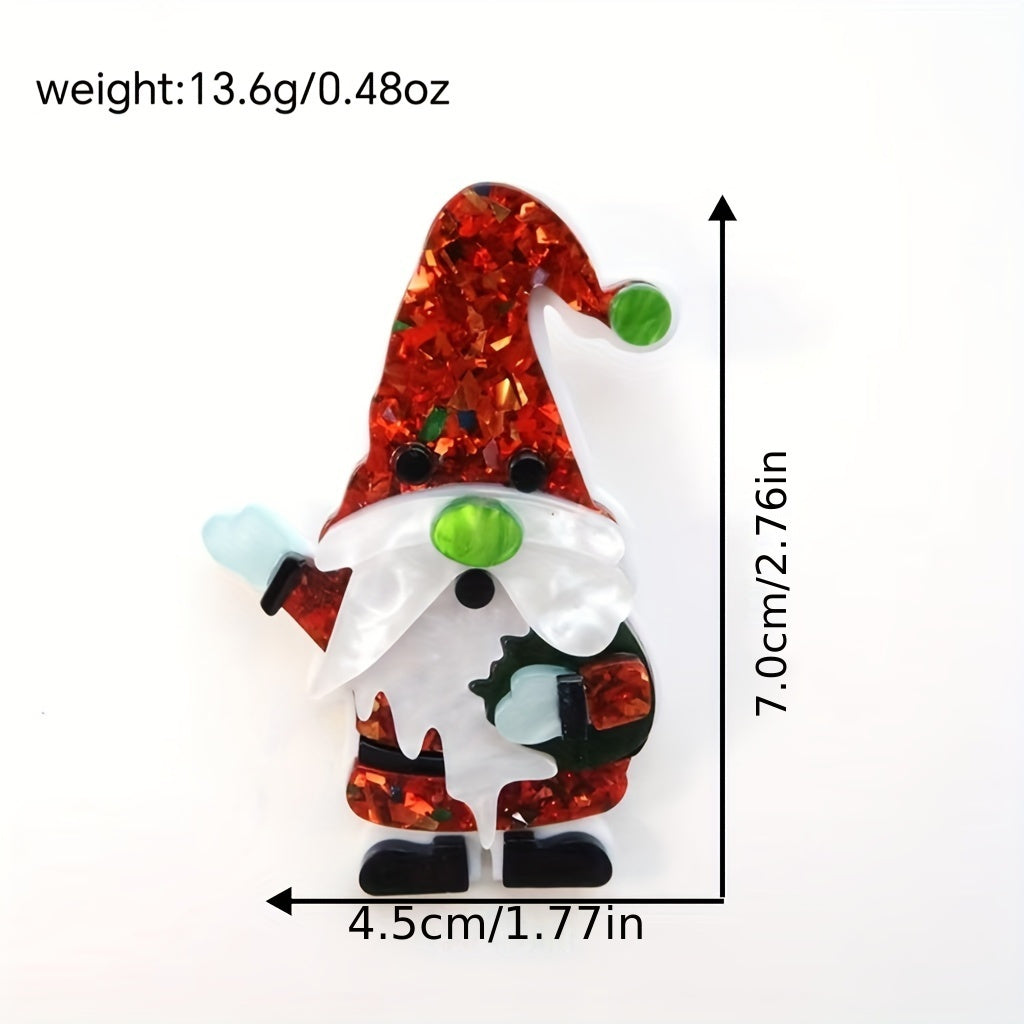 Unique Santa Claus Brooches - Adorable Acrylic Pins to Add a Fun Touch to Your Outfit or Bag - Simple and Stylish Design