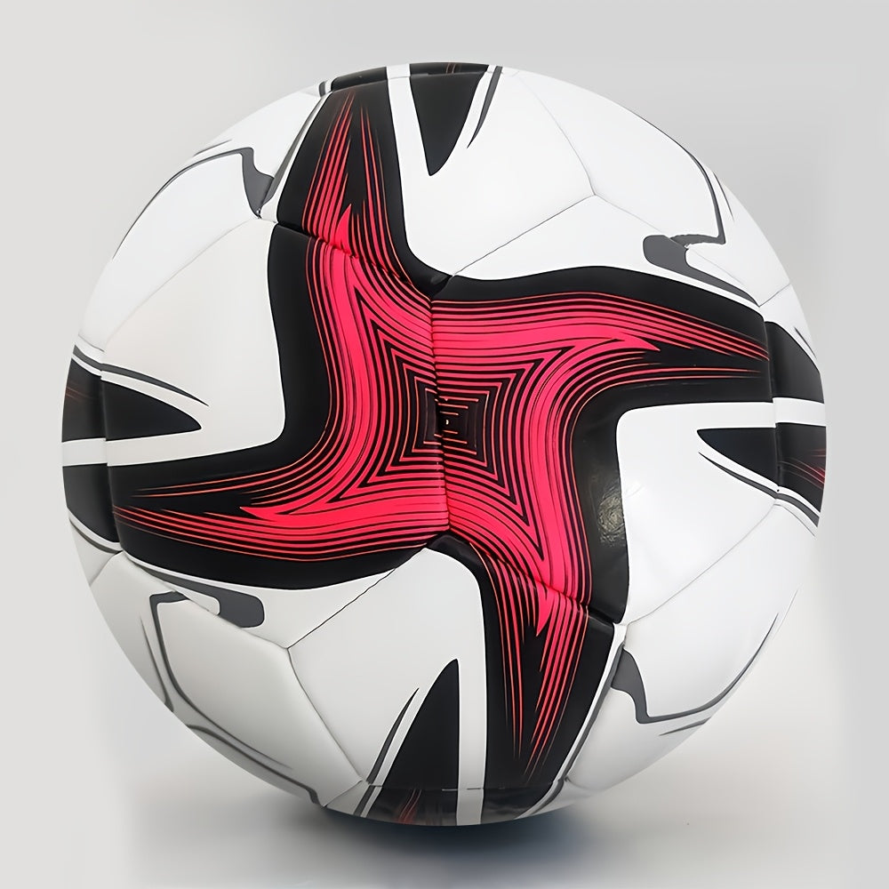 1pc Vortex Pattern Soccer Ball, Size 5, Durable PVC Material, Ideal for Outdoor Training and Matches, All-Season Play, No Electricity or Inflator Required.