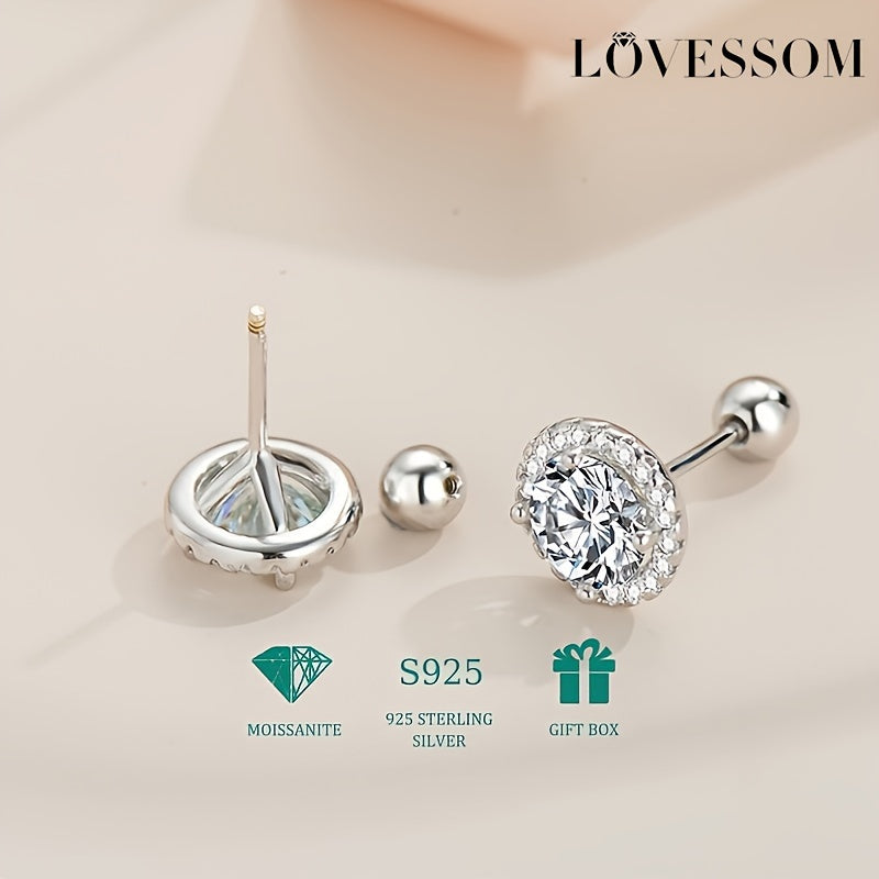 Stylish 925 Sterling Silver Moissanite Earrings, perfect for both Men and Women, in 0.5 or 1 Carat sizes. Featuring a hip hop rock style, these earrings come with sleep free screw earplugs, making them a great Halloween, New Year, Birthday or Anniversary