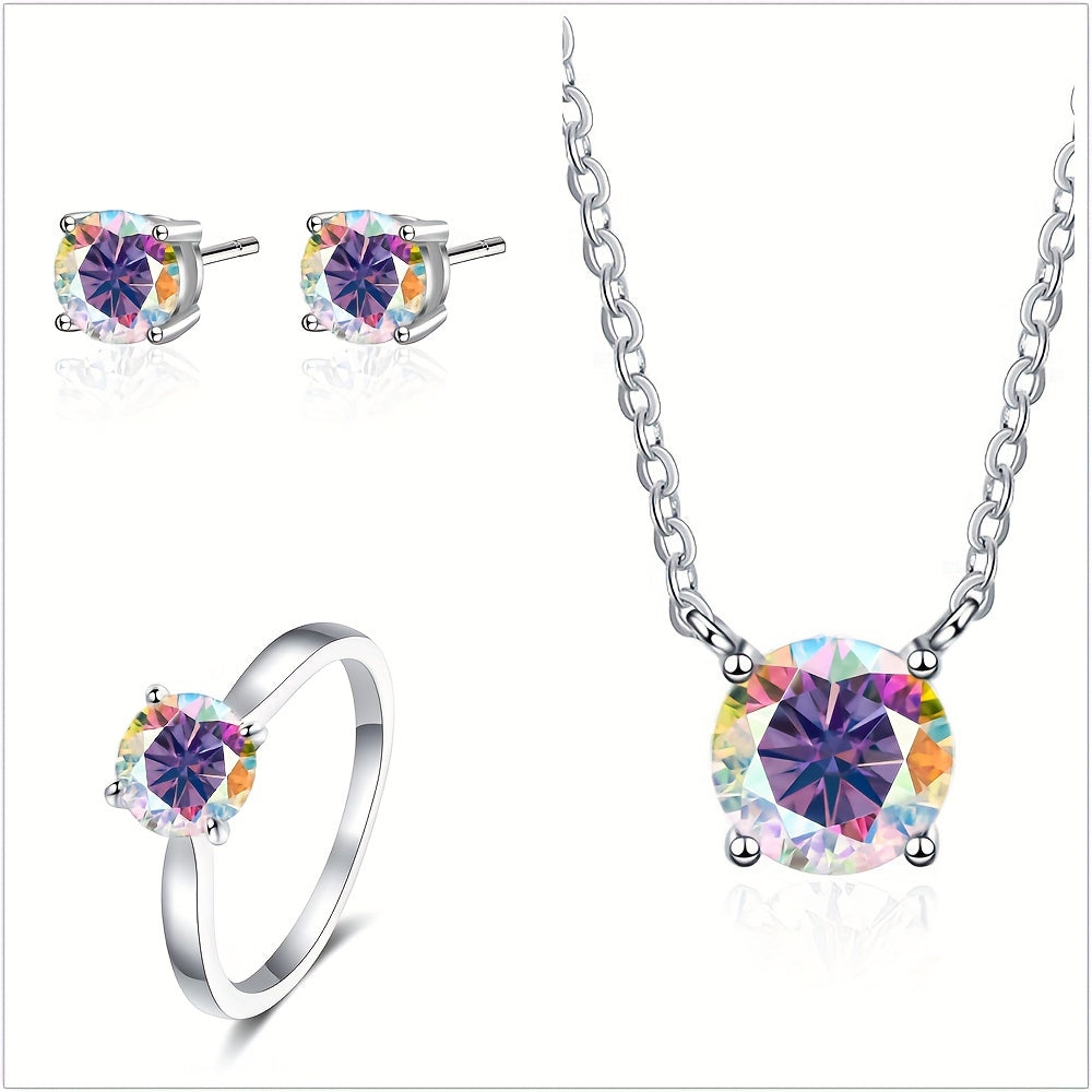 Indulge in the elegance of the GEMS LADY Luxury Moissanite Jewelry Set - Featuring a stunning 2ct Yellow Moissanite Necklace, Earrings & Ring crafted in 925 Sterling Silver, presented in a beautiful Gift Box. The perfect accessory for Weddings & Special