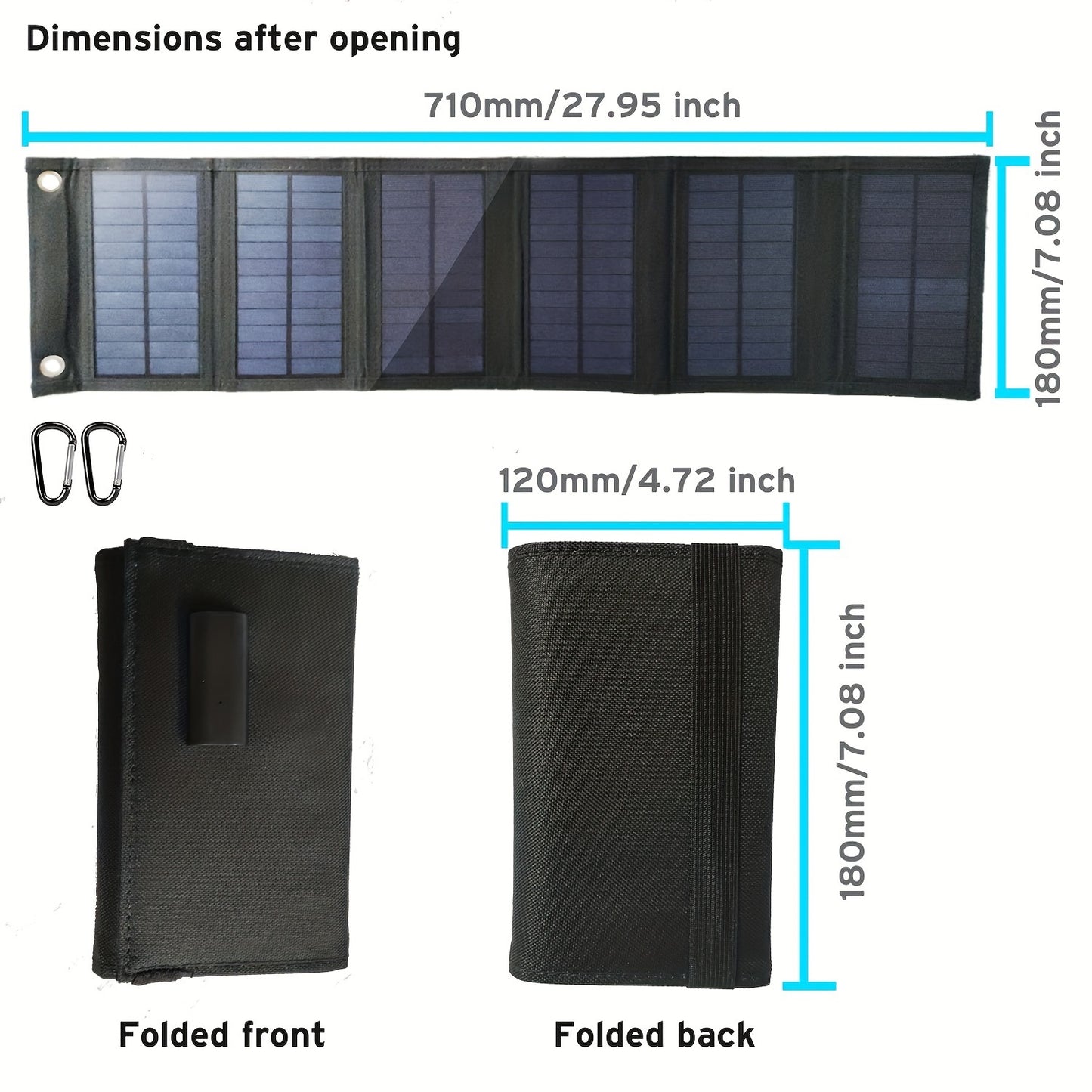 40W Foldable Solar Panel for Portable Power, Devices, and Outdoor Charging.