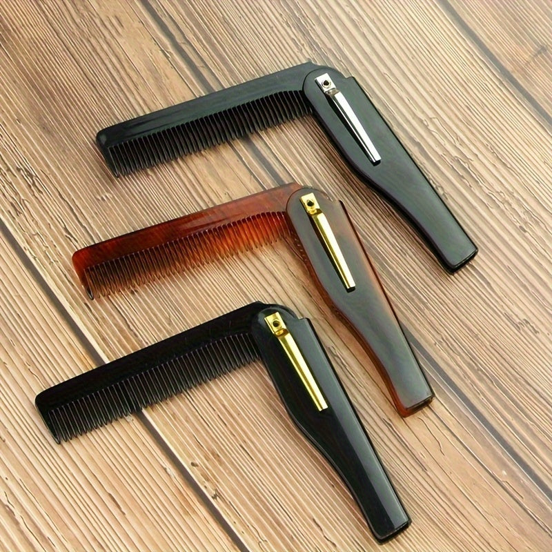 Stainless steel handle folding comb for all hair types.