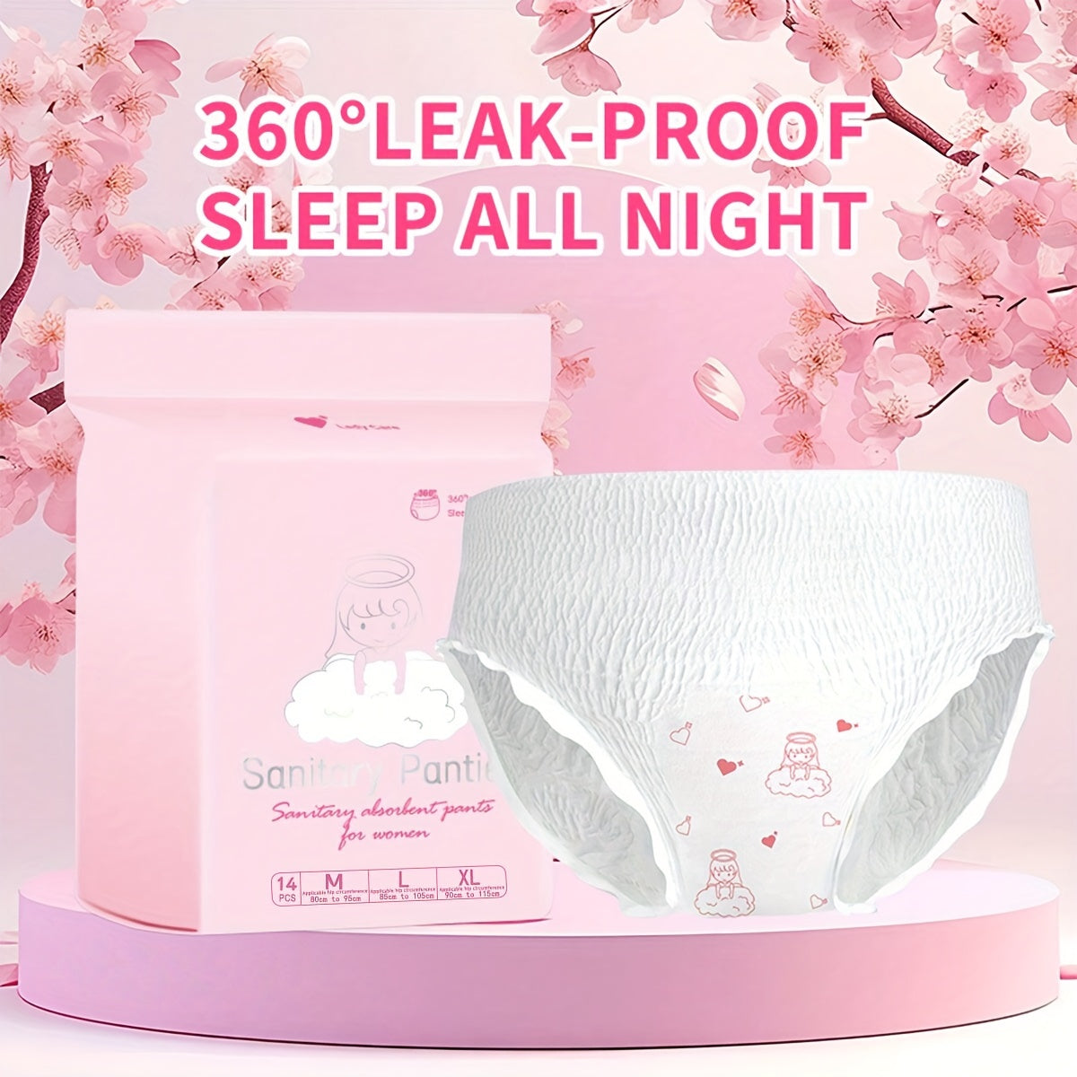 Leak-proof menstrual panties made for women with a comfortable fit for overnight wear. These unscented cotton pants have a 360° elastic waist and are breathable and absorbent for periods.