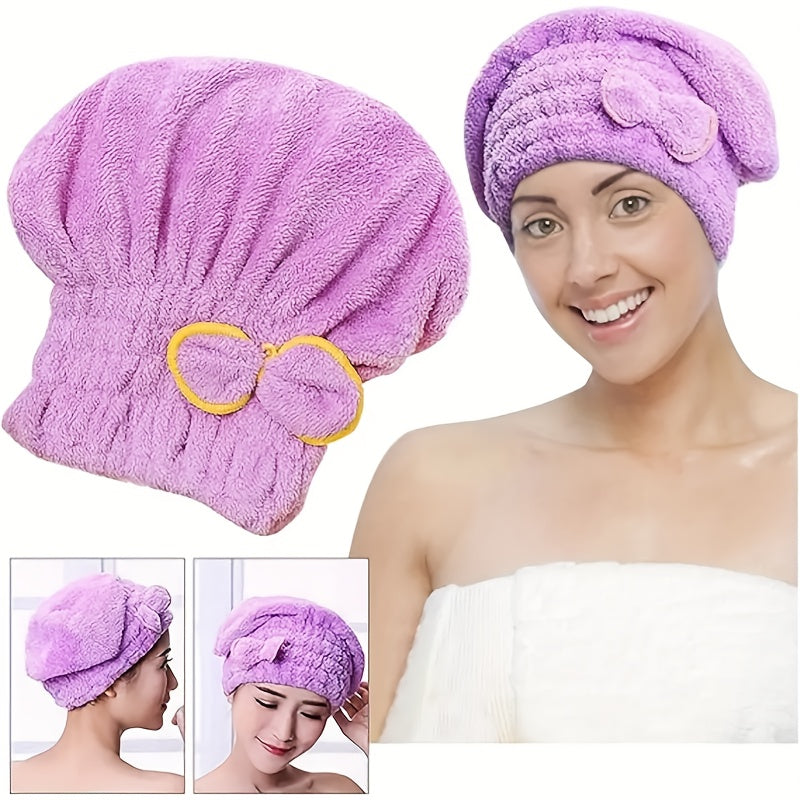 Ultra-fine fiber Women's dry hair cap. Soft, comfortable, highly absorbent.