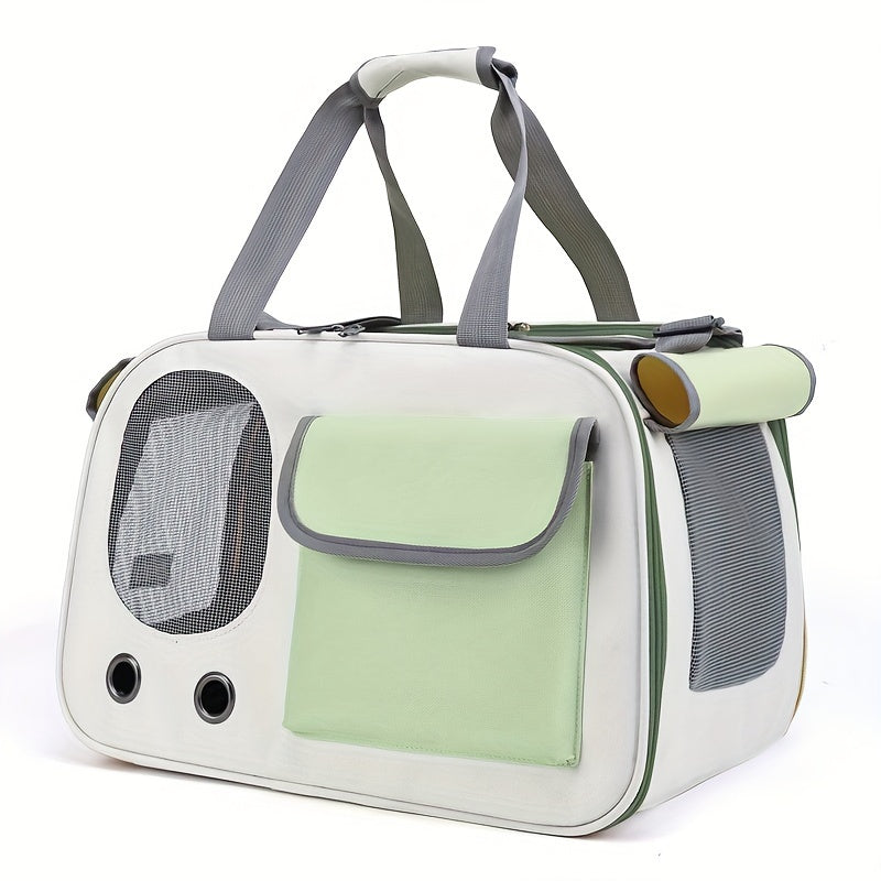 Lightweight, breathable and durable portable cat carrier that folds for easy storage.