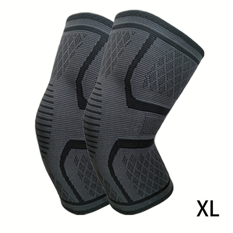 2-Pack Compression Anti-Slip Knee Pads for Running, Cycling, Weightlifting Fitness Training, Warm Knee Brace, Multiple Colors Available