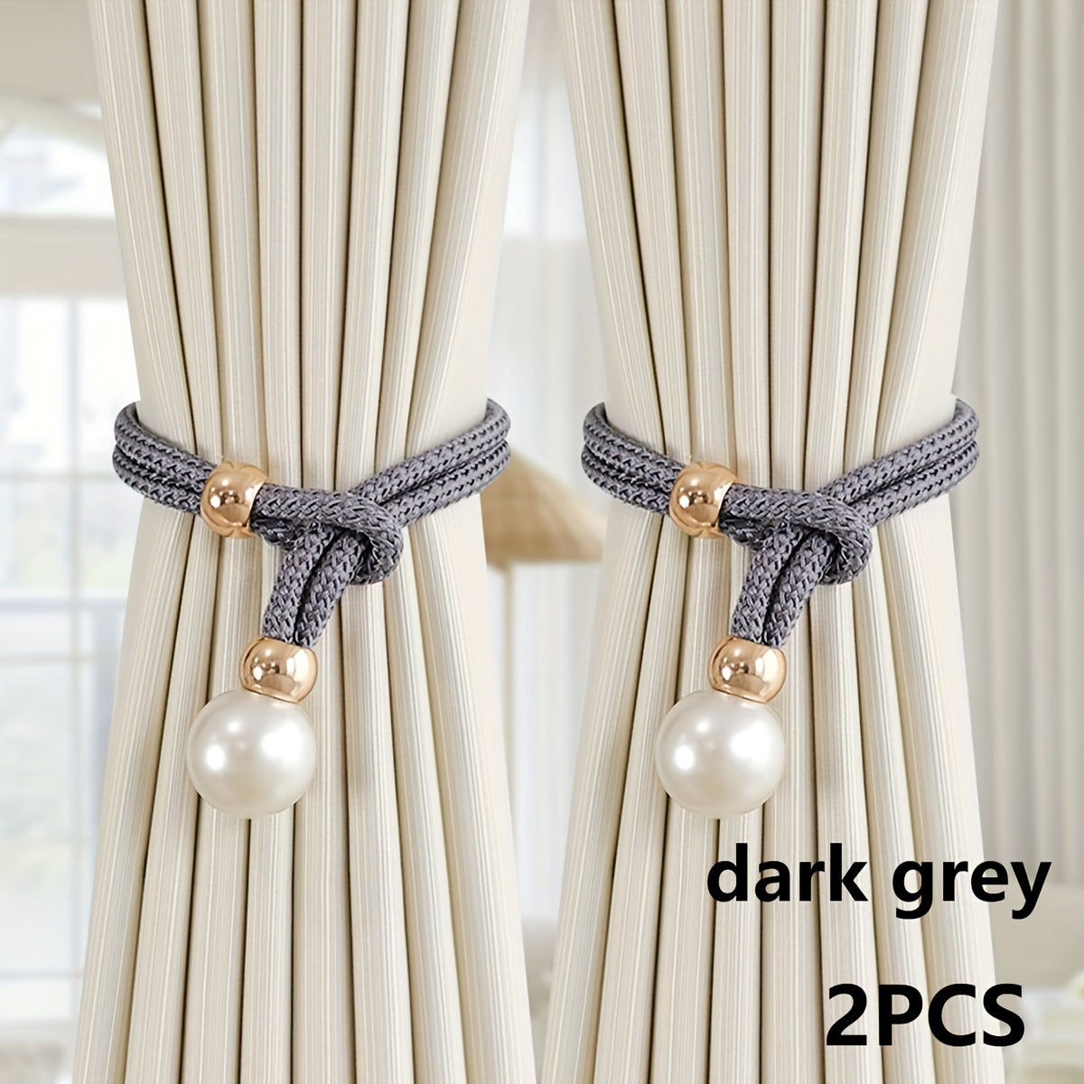 1 set of 2 pieces of pearl decorative curtain buckles, representing high-end luxury and adjustable style for your curtains. These elegant pearl curtain straps are perfect for enhancing the decoration of your curtains in any room, whether it be a bedroom