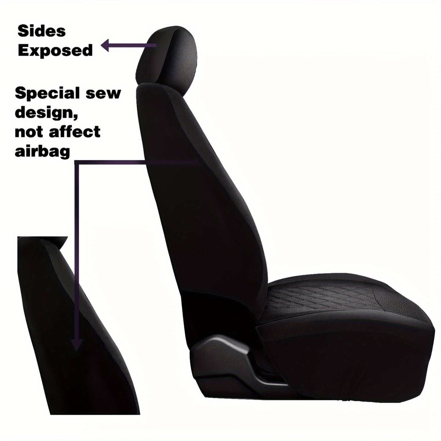 Luxury faux leather car seat covers - universal fit, easy to clean, durable, all-season protection.